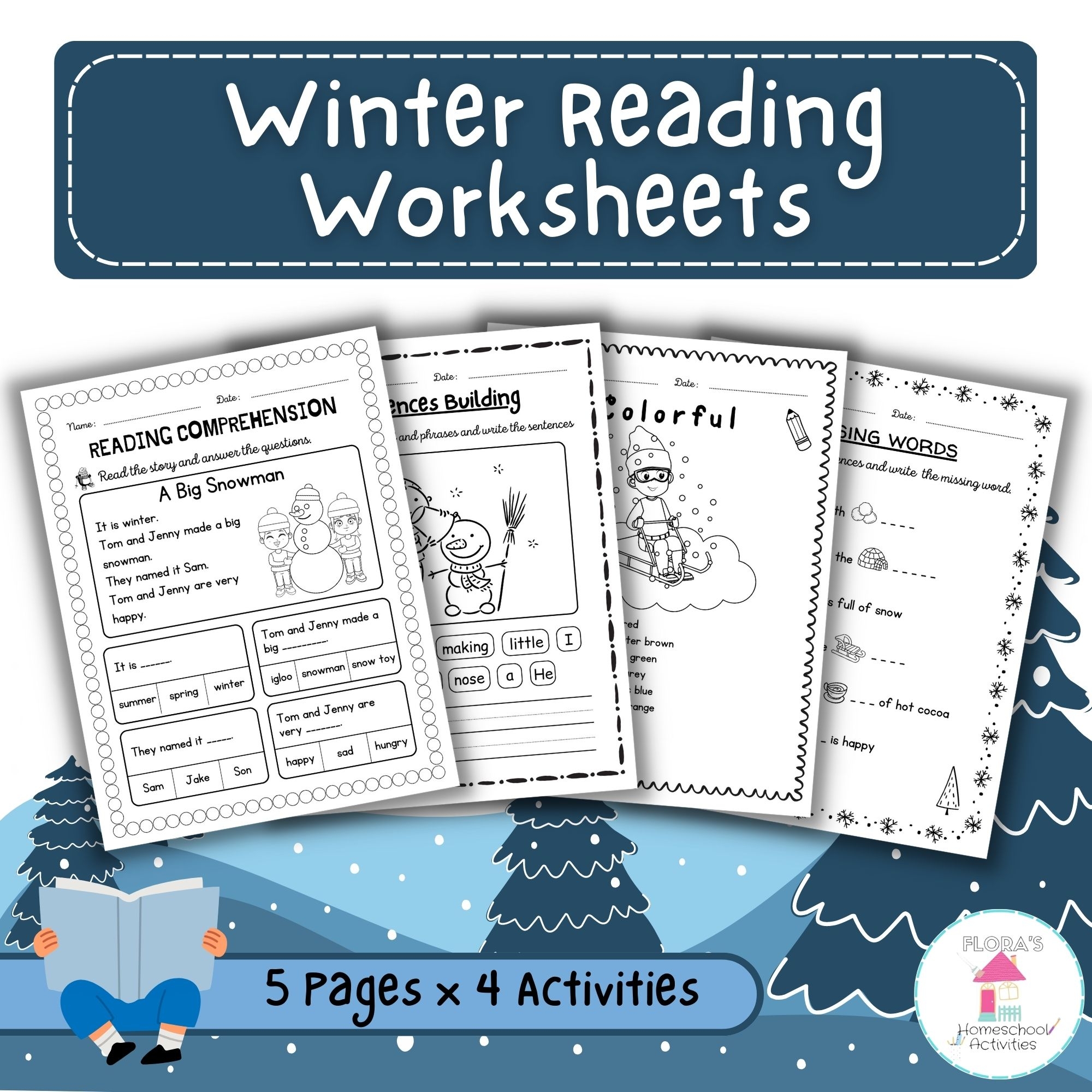Winter Reading Comprehension 20 Reading Worksheets For HS K U0026 1st Grade Made By Teachers Winter Reading Comprehension 20 Reading Worksheets For HS K U0026 1st Grade Made By Teachers
