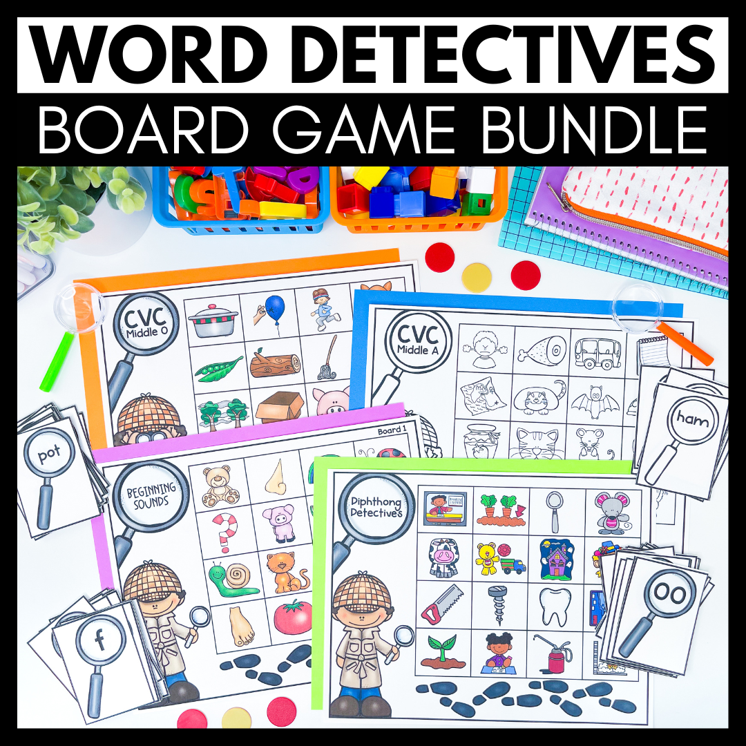 Word Detective Phonics Games For Kindergarten Literacy Centers 