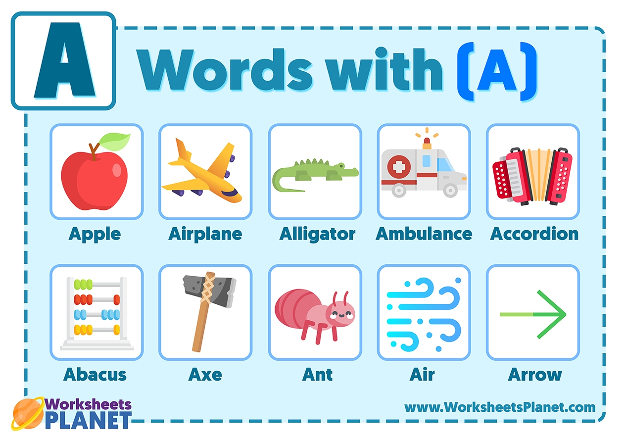 Words That Start With Letter A Vocabulary List Of Words With A Words That Start With Letter A Vocabulary List Of Words With A