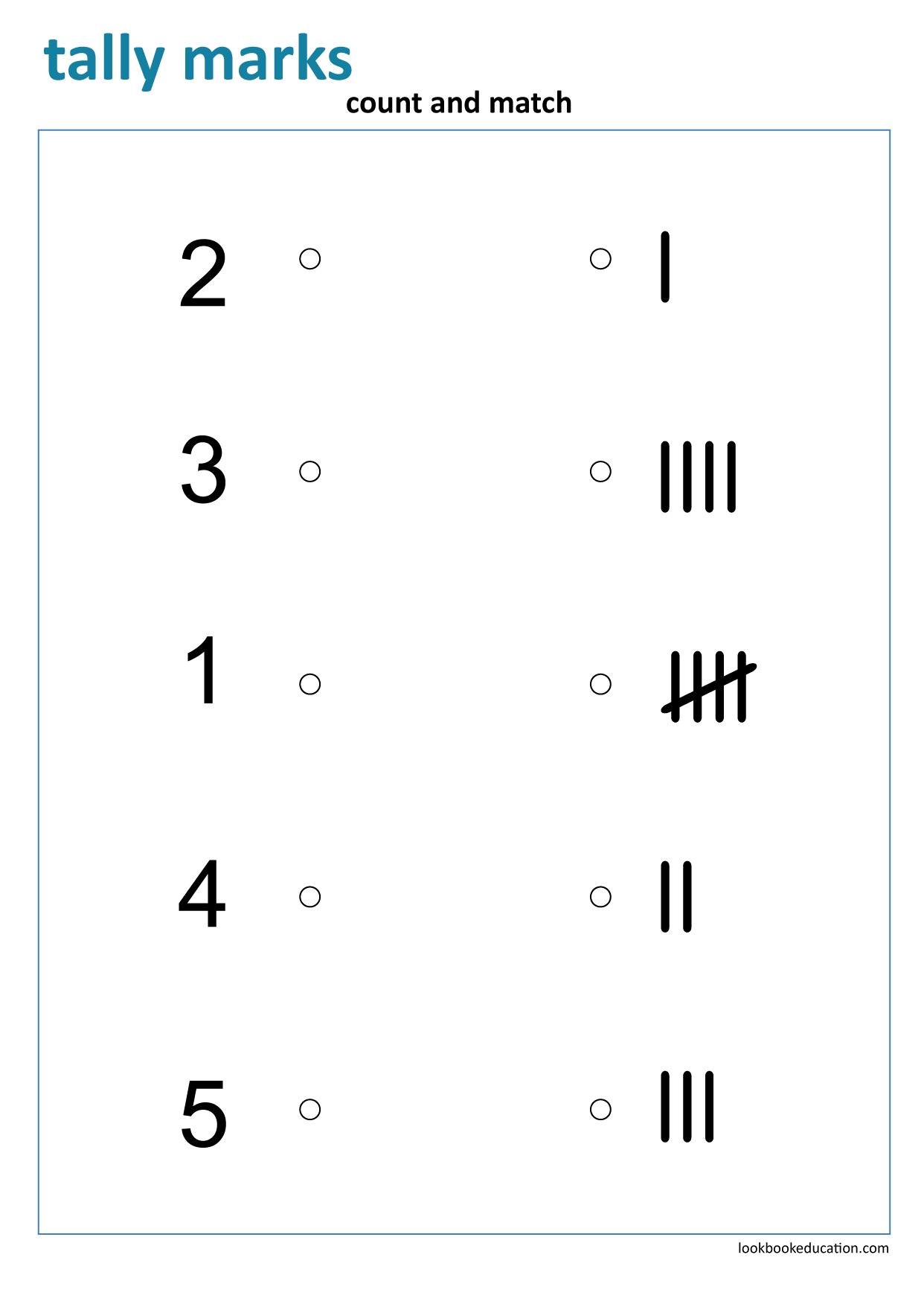 Worksheet Matching Tally Marks Lookbook Education Worksheets Library