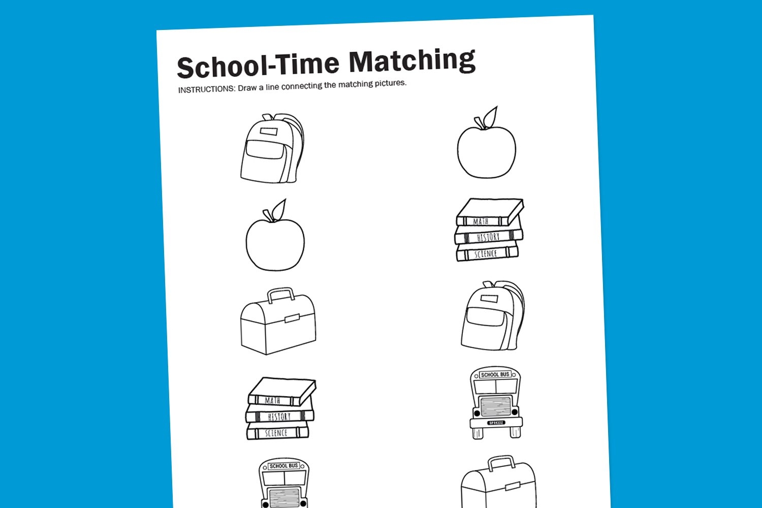 Worksheet Wednesday School Time Matching Paging Supermom Worksheet Wednesday School Time Matching Paging Supermom