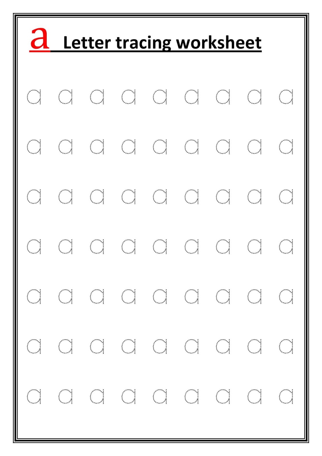 Small Alphabet Letters Tracing Worksheets