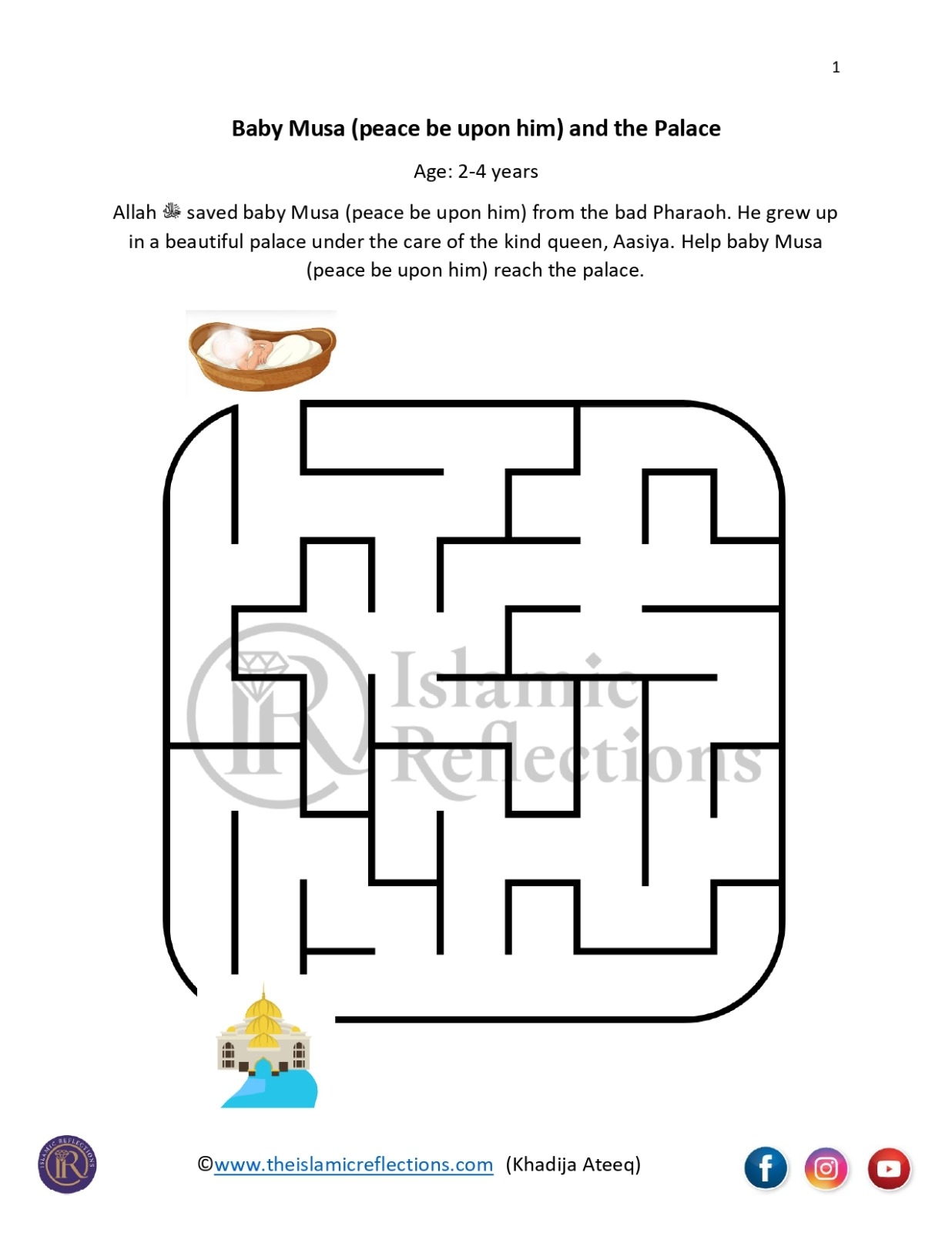 Kids Masjid Maze Worksheet
