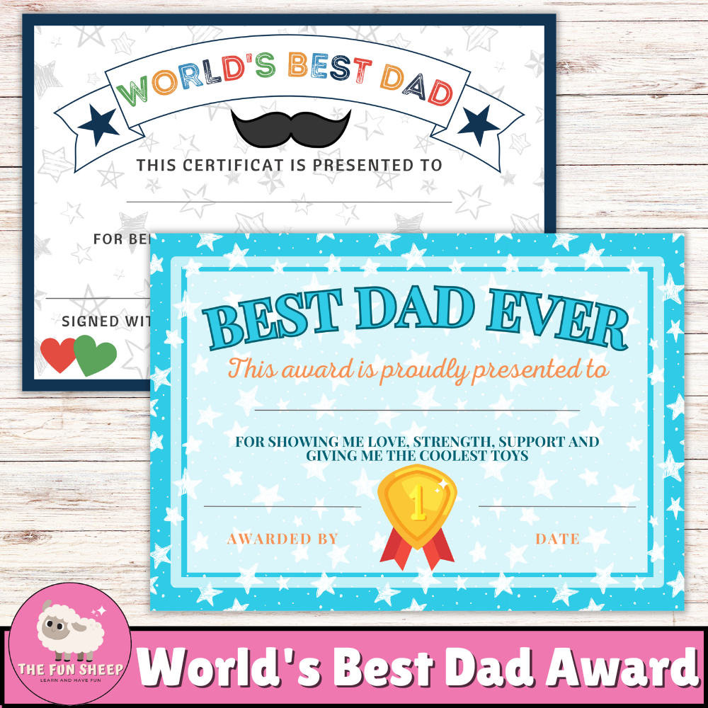 World s Best Dad Award Printable Father s Day Certificate World s Best Dad Award Printable Father s Day Certificate