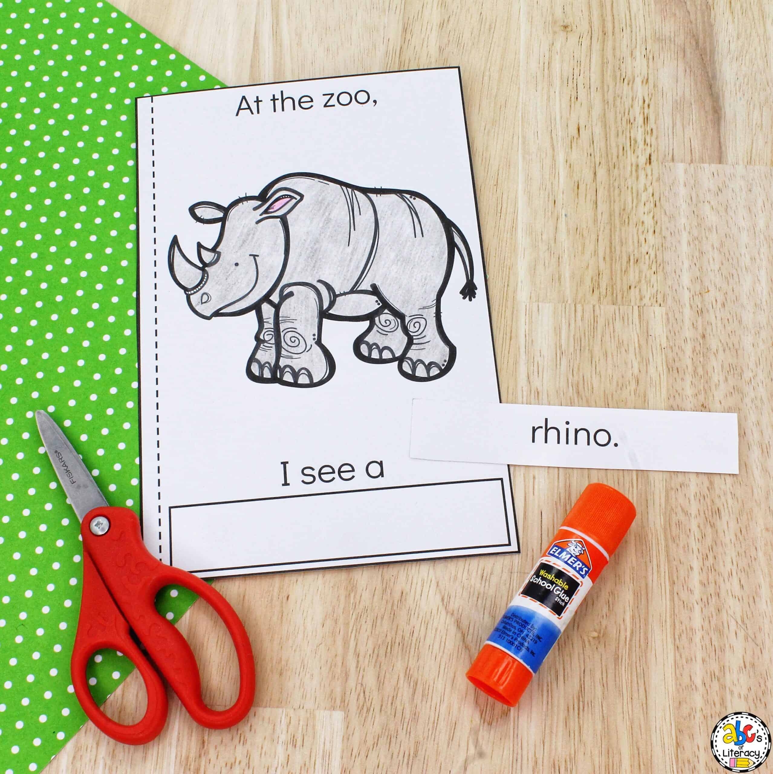 Zoo Animals Cut U0026 Paste Book Printable Book For Kids